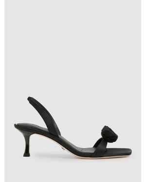 PAIGE Satin Rosette Sandals - Black