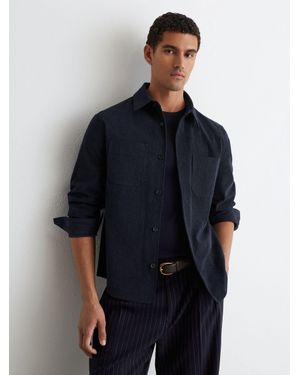 Reiss Townie - Navy Corduroy Twin-pocket Overshirt, Xs - Blue