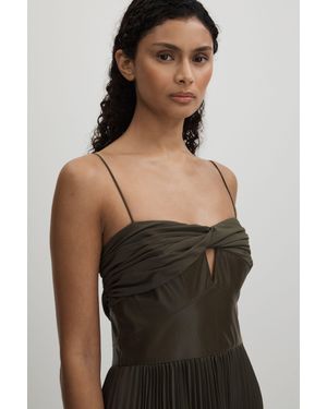 AMUR Pleated Maxi Dress - Green