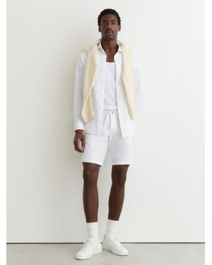 Reiss Ajay - White Seersucker Drawstring Shorts, 36