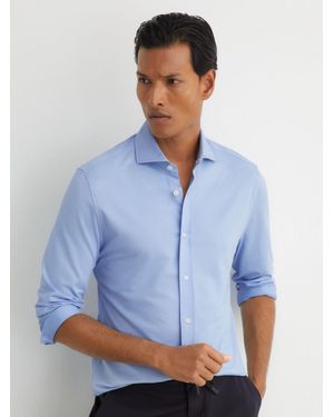 Reiss R-Flex Cotton-Blend Stretch Jersey Shirt Slim-Fit - White