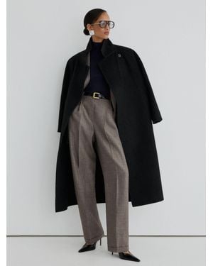 ATELIER Wool Wide-Leg Double-Pleat Trousers - Black