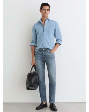 Reiss Picton - Washed Indigo Green Cast Washed-denim Slim-fit Jeans, 29w X 31l (uk 29 R) - Blue