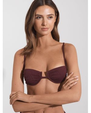 FELLA SWIM Gabriel Nylon Balconette Bikini Top - Red