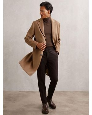 Reiss Empire - Camel Wool-blend Single-breasted Overcoat, S - Natural