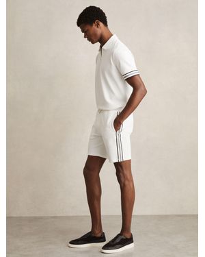 Reiss Textured Tape Drawstring Shorts - Natural