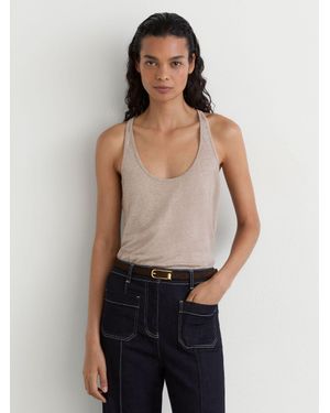 Reiss Linen Racer-Back Vest - Blue