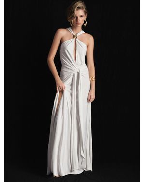 ATELIER Hardware-detail Draped Maxi Dress - Black