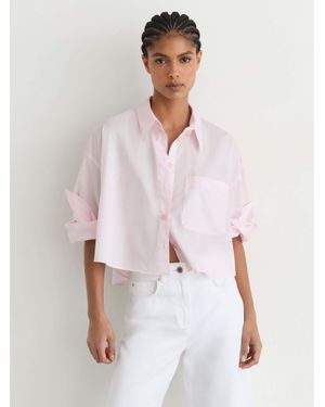 Reiss Cotton Cropped Long-Sleeve Shirt - White