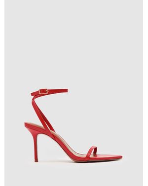 Reiss Leather Strappy Stiletto Sandals - White