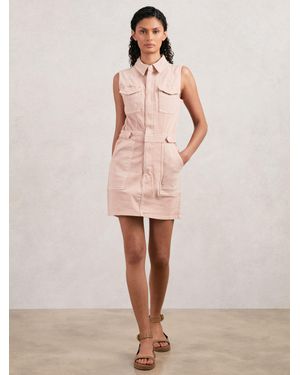 GOOD AMERICAN Good Denim Zipped Mini Dress - Natural