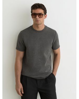 Reiss Premium-Interlock Modern-Fit T-Shirt - Grey