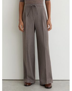 Reiss Wide-Leg Pull-On Drawstring Trousers - Brown