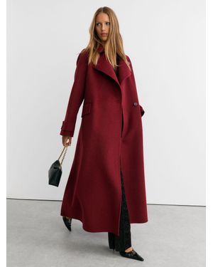 Reiss Alara Tall Wool-Blend Blindseam Long Coat - Red