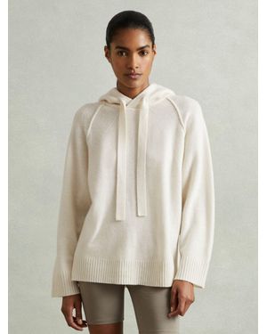 Reiss Wool-Cashmere Drawstring Hoodie - Natural