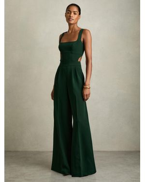 Reiss Dion Jumpsuit Cut Out - Green