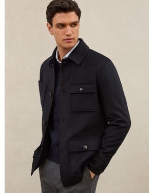 Reiss Atelier Cashmere Field Jacket - Blue