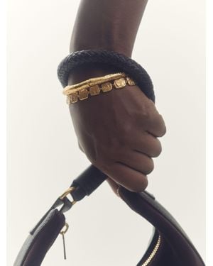 Reiss Brass Square Bracelet - Black