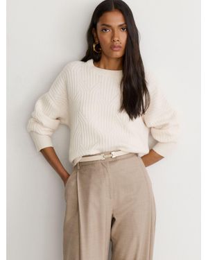 Reiss Hayley - Stone Leather Square Hinge Belt, Small - Multicolour