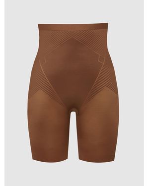Spanx Shapewear Firming High-Waisted Mid-Thigh Shorts - Brown