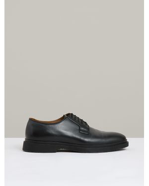 Reiss Leather Lace-Up Derby Shoes - Black