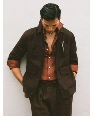 Reiss Linen Four-Pocket Jacket - Multicolour