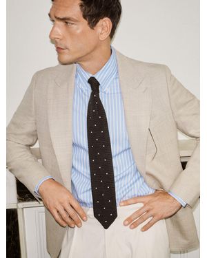 Reiss Tailored Fit Virgin Wool Textured Single-Breasted Blazer - Natural