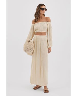 Savannah Morrow Silk Blend Maxi Skirt - Natural