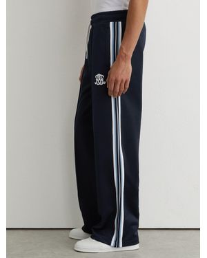Reiss Lawson - Navy Monogram Tape-detail Relaxed Joggers, Xxl - Black