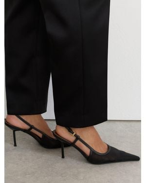 Reiss Mesh Slingback Mid-Heel Court Shoes - Black