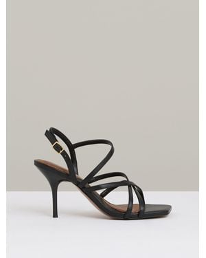 Reiss Leather Strappy Stiletto Sandals - Metallic