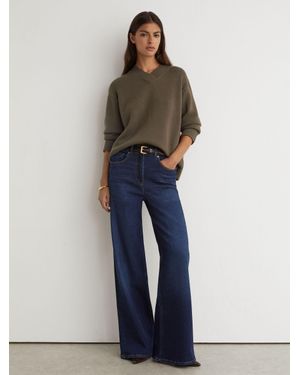 Reiss Wool-Cashmere V-Neck Jumper - Blue