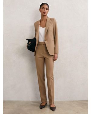 Reiss Wool-Blend Slim-Leg Suit Trousers - Natural