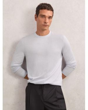 Reiss Merino Wool Crew-Neck Jumper - White