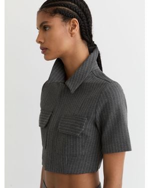 GOOD AMERICAN Good Stretch- Crop Top - Grey