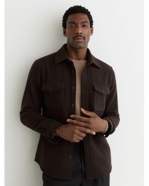 Reiss Wool-Blend Twin-Pocket Overshirt - Black