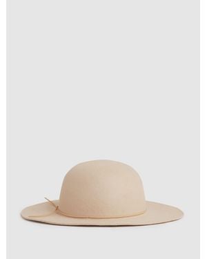 Reiss Wool Felted Brim Hat, M & L - Natural