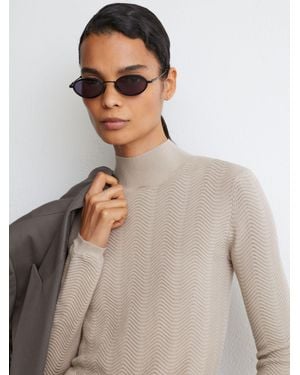 Reiss Wool-Blend Textured-Knit Top - Multicolour