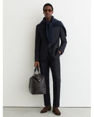 Reiss Wool Twill Suit Classic-Fit Trousers - Blue