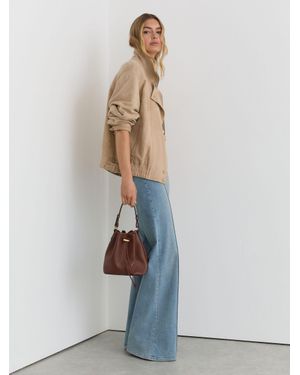 Reiss Suede Oversized Jacket - White