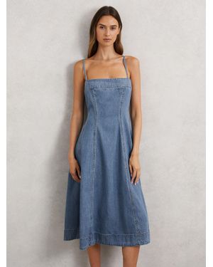 PAIGE Flared Denim Dress - Blue