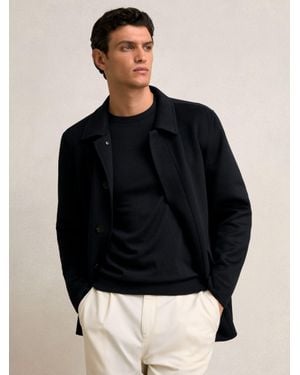 Reiss Wool Blend Double Face Button Jacket - Black