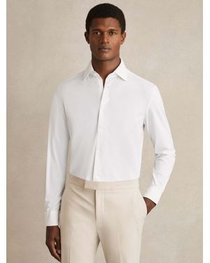 Reiss Long-Sleeve Slim-Fit Travel Shirt - Natural