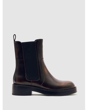 Reiss Leather Chelsea Boots - Blue