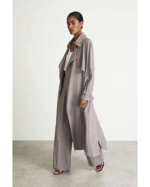 Reiss Belted Trench Coat - Grey