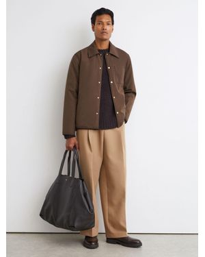 Reiss Raider Lightly-Padded Patch-Pocket Overshirt - Brown