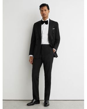 Reiss Side Stripe Tailored Fit Wool-Blend Tuxedo Trousers - Green