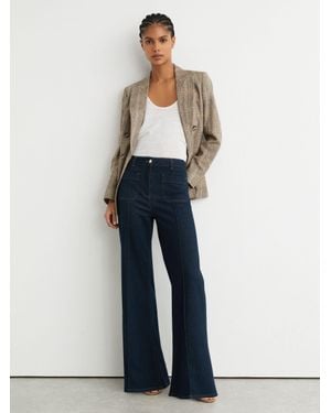 Reiss Sakura - Dark Blue Petite Patch-pocket Flared Jeans, Us 22