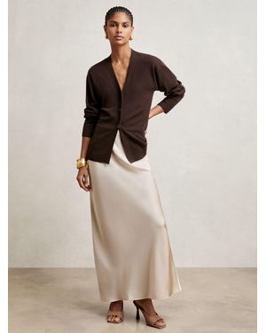 Reiss Silk Slip Maxi Skirt - Natural