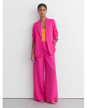 Reiss Petite Single-Breasted Suit Blazer With Linen - Pink